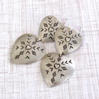 Large Sterling Silver Heart Concho Earrings - Vintage Southwestern Jewelry