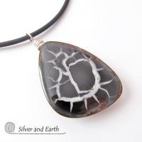 Septarian Nodule Fossil Necklace - Ancient Fossil Jewelry