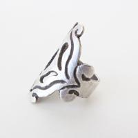 Vintage Sterling Silver Scroll Ring with Pierced Design