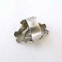 Vintage Sterling Silver Scroll Ring with Pierced Design