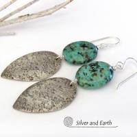 Sterling Silver & African Turquoise Earrings - Silver & Natural Stone Jewelry