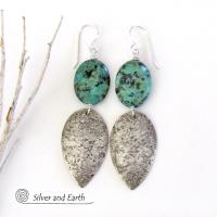 Sterling Silver & African Turquoise Earrings - Silver & Natural Stone Jewelry