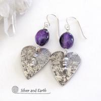 Sterling Silver Earrings with Amethyst Gemstones - February Birthstone Jewelry