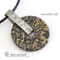 Artistic Jasper Sterling Silver Pendant Necklace - Unisex Jewelry for Men or Women