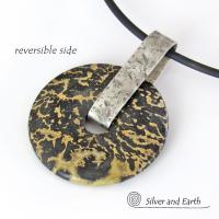 Artistic Jasper Sterling Silver Pendant Necklace - Unisex Jewelry for Men or Women