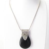 Black Onyx Sterling Silver Necklace - Unique Handcrafted Silver Jewelry