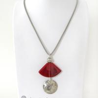 Hammered Sterling Silver & Carnelian Necklace - Unique Natural Stone Jewelry