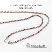 Sterling Silver Necklace with Septarian Fossil Stone - Natural Stone Jewelry