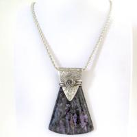 Purple Charoite Sterling Silver Necklace - Unique Silver & Stone Jewelry
