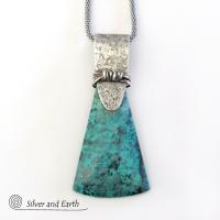Chrysocolla Sterling Silver Necklace - Unique Silver & Stone Jewelry