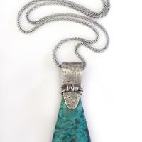 Chrysocolla Sterling Silver Necklace - Unique Silver & Stone Jewelry