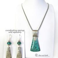 Chrysocolla Sterling Silver Necklace - Unique Silver & Stone Jewelry