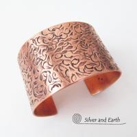 Textured Copper Cuff Bracelet - Unique Handcrafted Copper Jewelry
