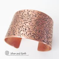 Textured Copper Cuff Bracelet - Unique Handcrafted Copper Jewelry