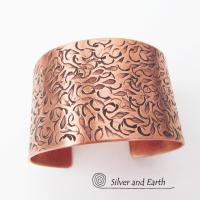 Textured Copper Cuff Bracelet - Unique Handcrafted Copper Jewelry