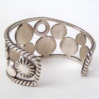 Sterling Silver Concho Cuff Bracelet - Mike Thompson Native American Jewelry