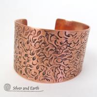 Textured Copper Cuff Bracelet - Unique Handcrafted Copper Jewelry