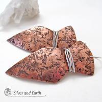 Big Bold Copper Earrings with Organic Texture - Contemporary Modern Jewelry