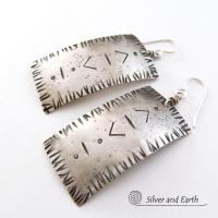 Hand Stamped Sterling Silver Earrings with a Modern Southwestern Tribal Flair