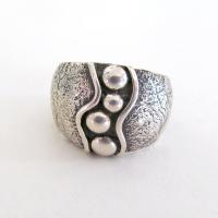 Sterling Silver Band Ring with Earthy Organic Texture