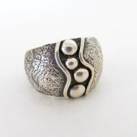 Sterling Silver Band Ring with Earthy Organic Texture