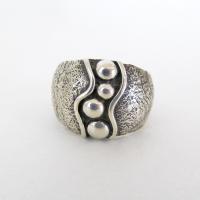 Sterling Silver Band Ring with Earthy Organic Texture