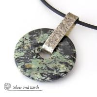 Black Fireworks Jasper Pendant Necklace - Unique Natural Stone Jewelry