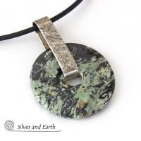 Black Fireworks Jasper Pendant Necklace - Unique Natural Stone Jewelry