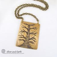 Handcrafted Brass Tree Necklace - Tree of Life Nature Jewelry