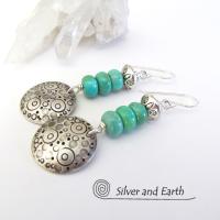 Sterling Silver & Turquoise Earrings - Unique Handmade Southwest Style Jewelry