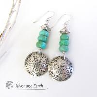 Sterling Silver & Turquoise Earrings - Unique Handmade Southwest Style Jewelry