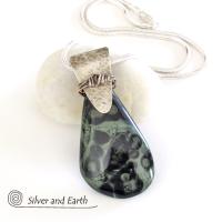 Sterling Silver Necklace with Kambaba Jasper - Unique Silver & Stone Jewelry