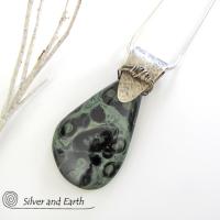 Sterling Silver Necklace with Kambaba Jasper - Unique Silver & Stone Jewelry