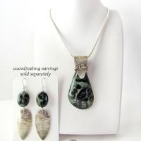 Sterling Silver Necklace with Kambaba Jasper - Unique Silver & Stone Jewelry