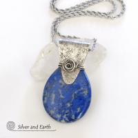 Lapis Lazuli Sterling Silver Pendant Necklace - Unique Handmade Silver Jewelry