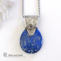 Lapis Lazuli Sterling Silver Pendant Necklace - Unique Handmade Silver Jewelry