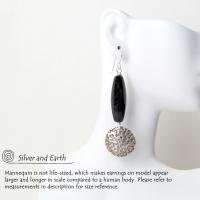 Black Onyx Sterling Silver Dangle Earrings - Chic Modern Silver Jewelry