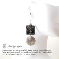Sterling Silver Earrings with Natural Mica Gemstones - Classic Modern Jewelry