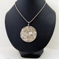 Hammered Sterling Silver Moon Necklace - Handmade Celestial Jewelry