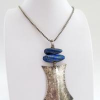 Lapis Lazuli Sterling Silver Necklace - Ethnic Tribal Inspired Jewelry