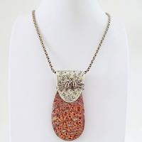 Birdseye Rhyolite Sterling Silver Necklace - Unique Natural Stone Jewelry