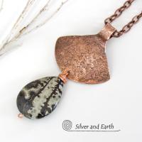 Paintbrush Jasper Copper Necklace - Earthy Natural Stone Jewelry