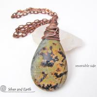 Paintbrush Jasper Necklace - Wire Wrapped Stone Jewelry