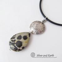 Paintbrush Jasper Sterling Silver Necklace - Natural Stone Jewelry