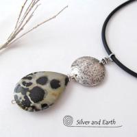 Paintbrush Jasper Sterling Silver Necklace - Natural Stone Jewelry