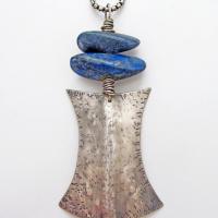 Lapis Lazuli Sterling Silver Necklace - Ethnic Tribal Inspired Jewelry