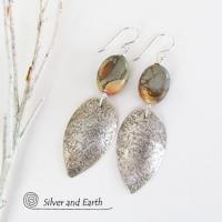 Picasso Jasper Sterling Silver Earrings - Natural Stone & Silver Jewelry