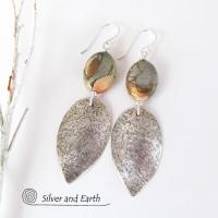 Picasso Jasper Sterling Silver Earrings - Natural Stone & Silver Jewelry