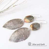 Picasso Jasper Sterling Silver Earrings - Natural Stone & Silver Jewelry