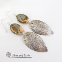 Picasso Jasper Sterling Silver Earrings - Natural Stone & Silver Jewelry